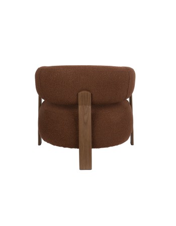 ROBYN Lounge Chair | Brown fabric, Brown metal legs