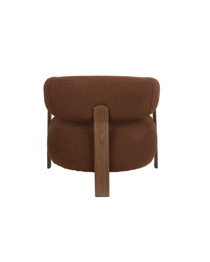 ROBYN Lounge Chair | Brown fabric, Brown metal legs