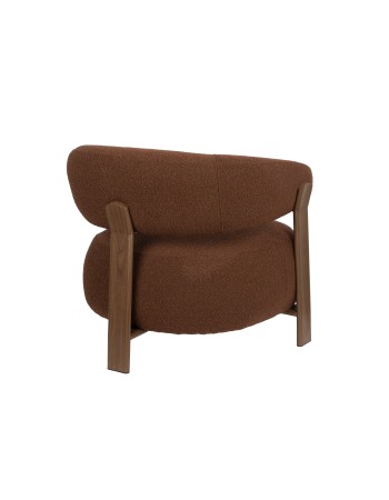 ROBYN Lounge Chair | Brown fabric, Brown metal legs