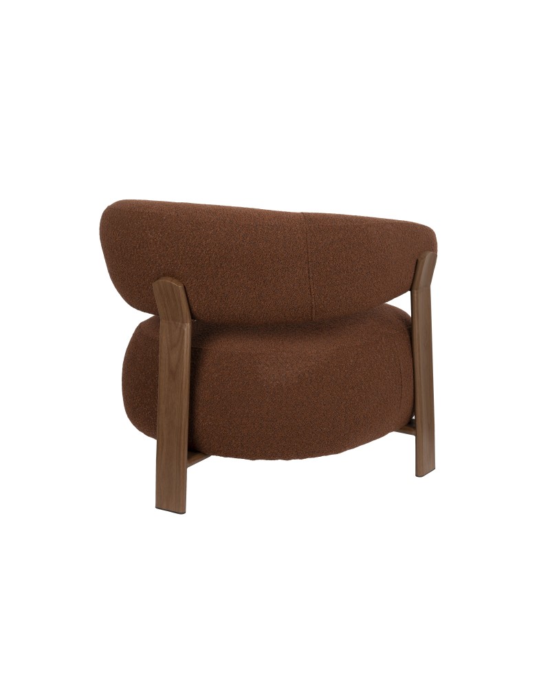 ROBYN Lounge Chair | Brown fabric, Brown metal legs