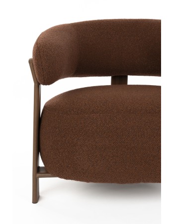 ROBYN Lounge Chair | Brown fabric, Brown metal legs