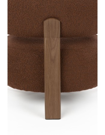 ROBYN Lounge Chair | Brown fabric, Brown metal legs