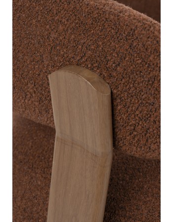 ROBYN Lounge Chair | Brown fabric, Brown metal legs