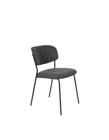 JOLIEN Chair | Dark Grey, Black legs