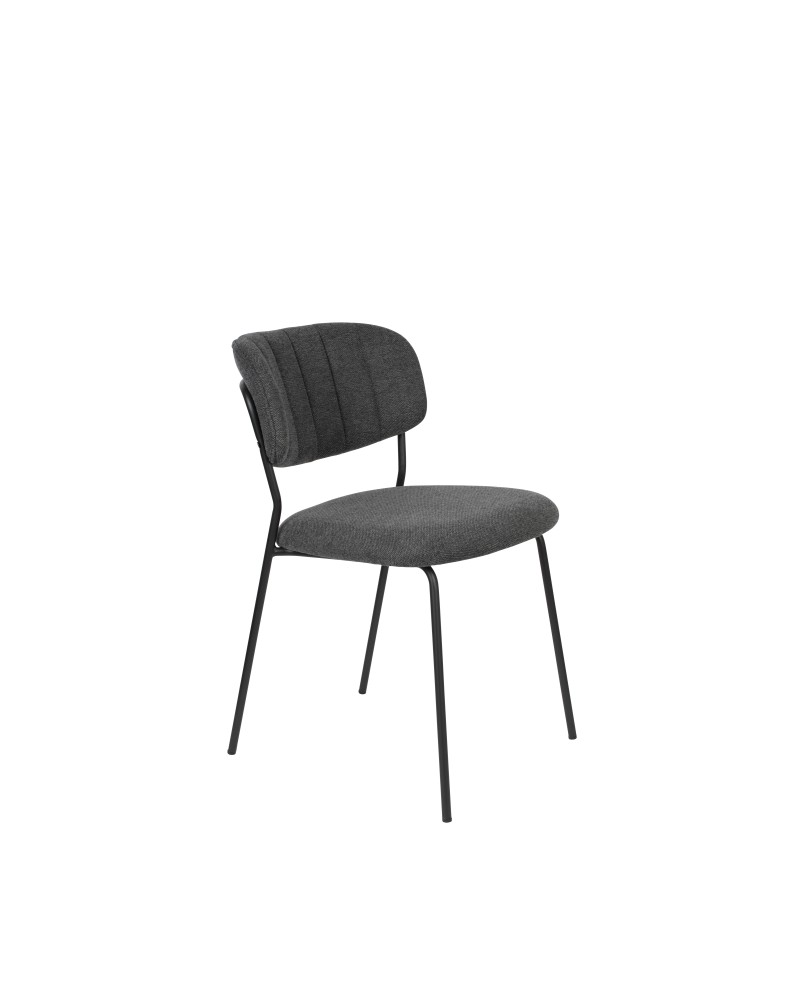 JOLIEN Chair | Dark Grey, Black legs