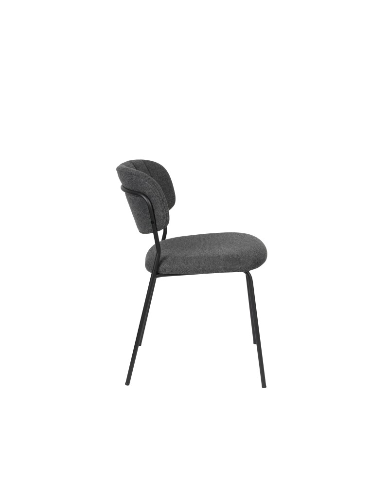 JOLIEN Chair | Dark Grey, Black legs