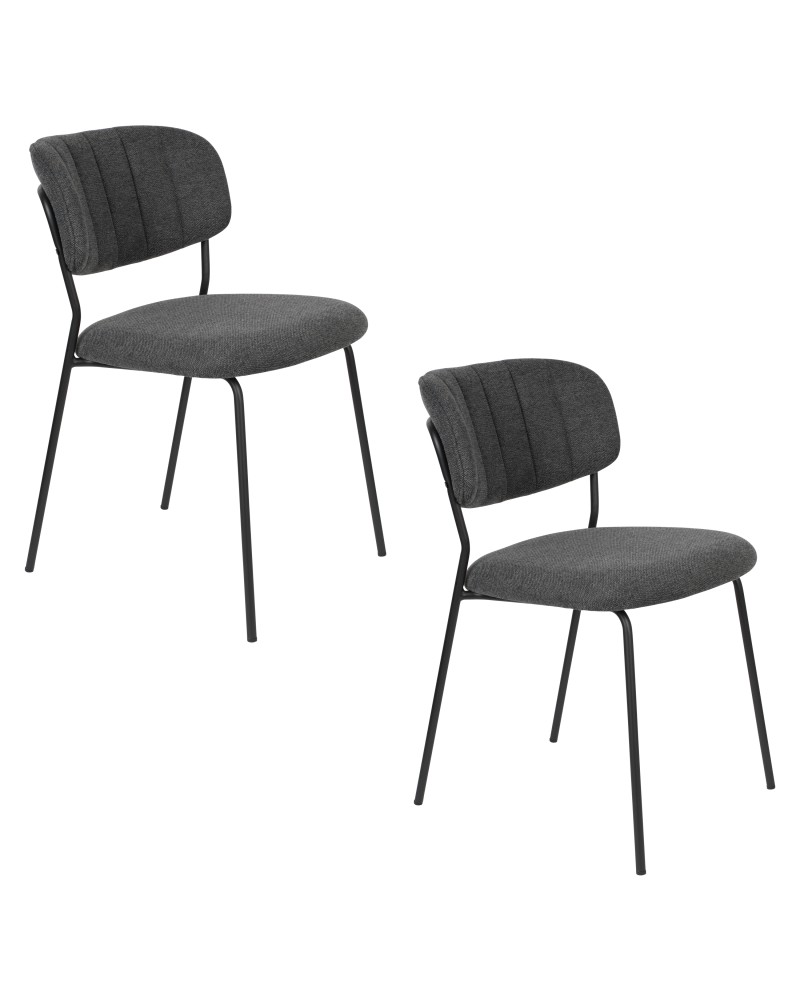 JOLIEN Chair | Dark Grey, Black legs
