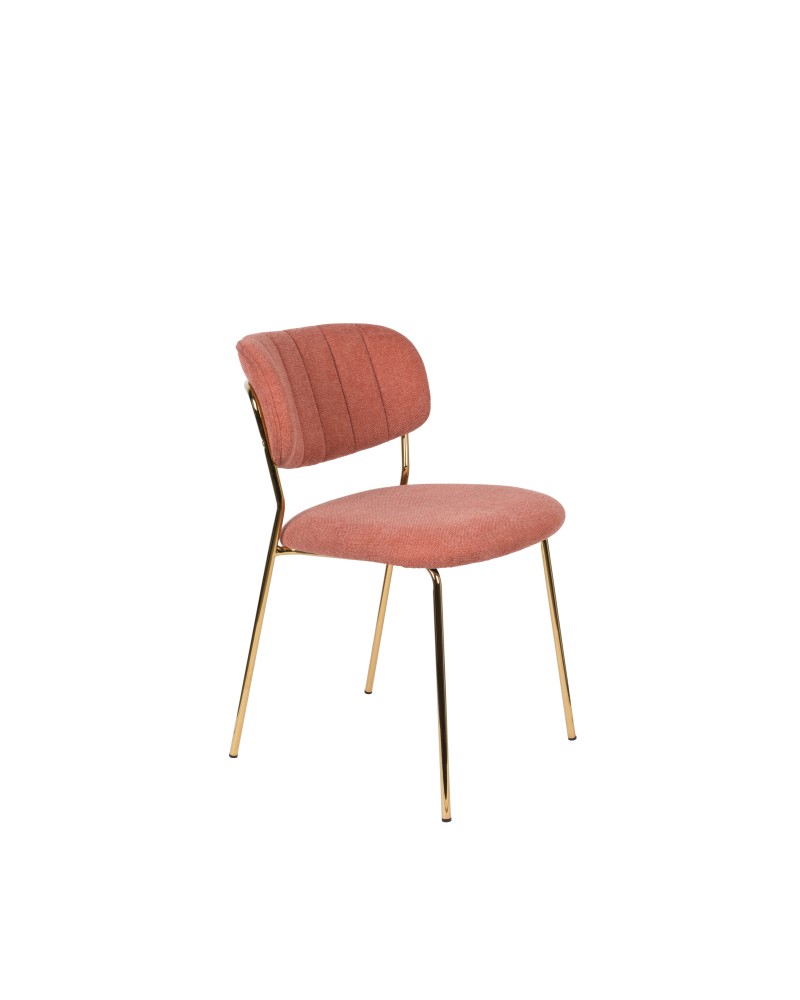 JOLIEN Chair | Pink, Gold legs