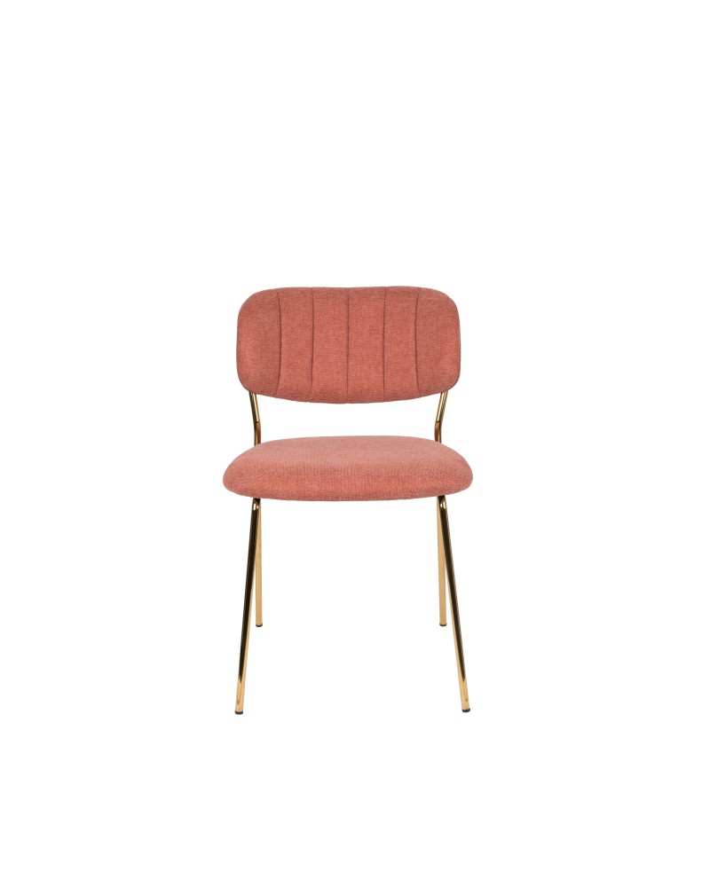 JOLIEN Chair | Pink, Gold legs