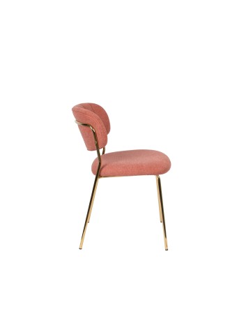 JOLIEN Chair | Pink, Gold legs