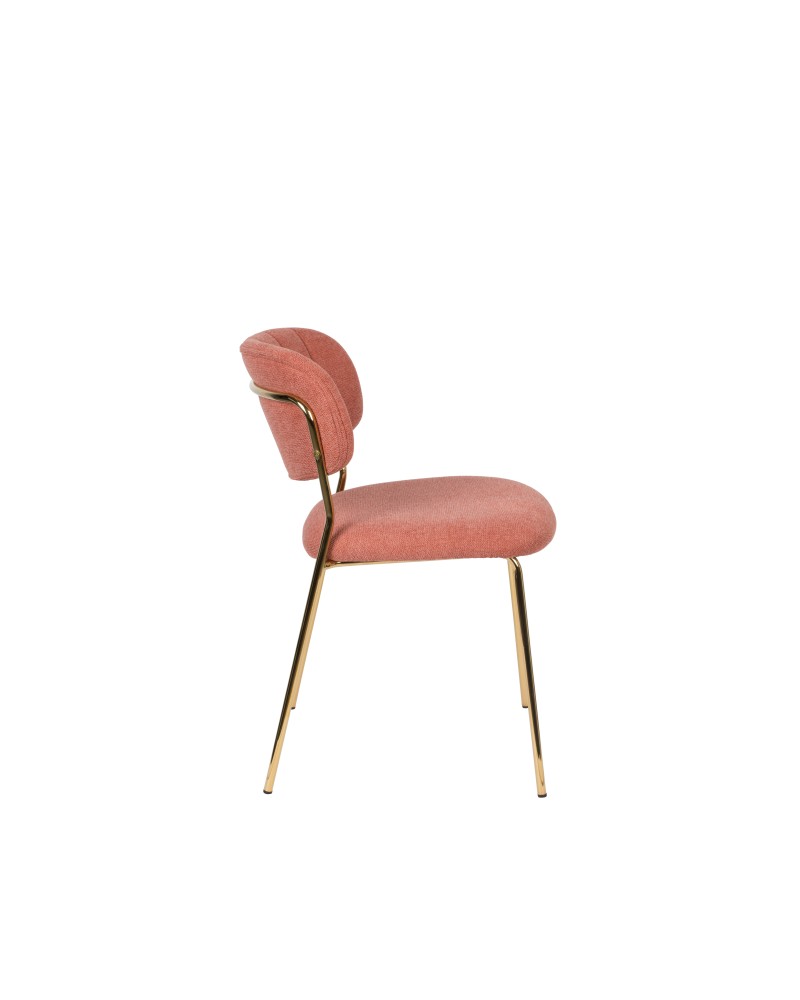 JOLIEN Chair | Pink, Gold legs