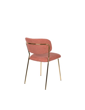 JOLIEN Chair | Pink, Gold legs
