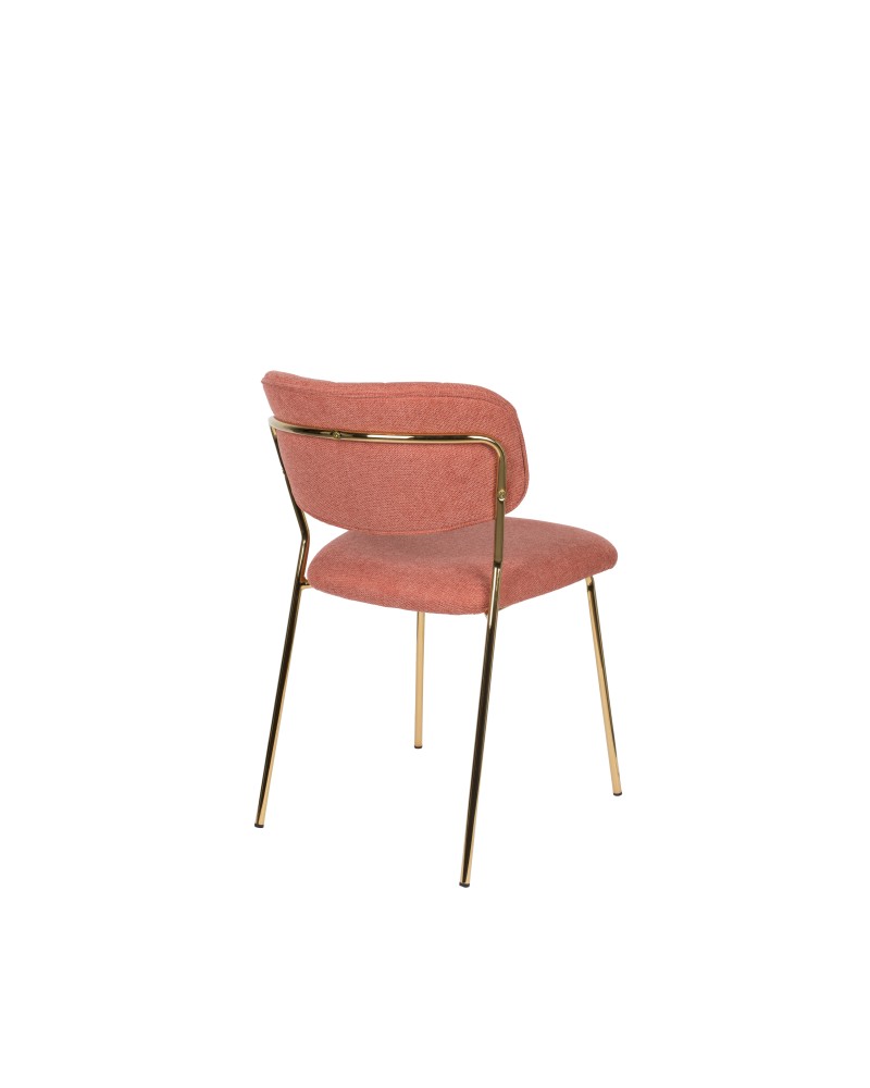 JOLIEN Chair | Pink, Gold legs