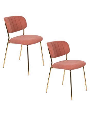 JOLIEN Chair | Pink, Gold legs