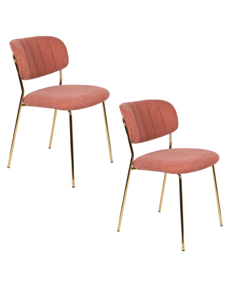 JOLIEN Chair | Pink, Gold legs