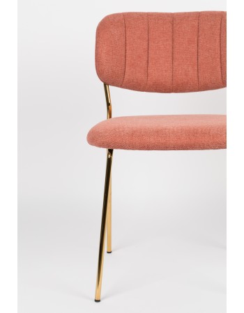 JOLIEN Chair | Pink, Gold legs