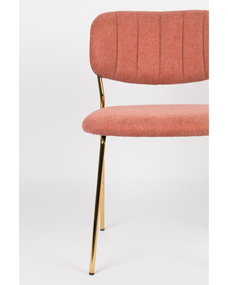 JOLIEN Chair | Pink, Gold legs