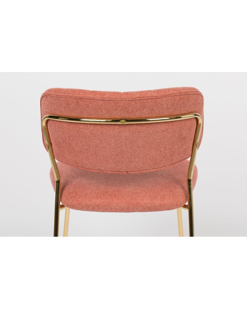 JOLIEN Chair | Pink, Gold legs