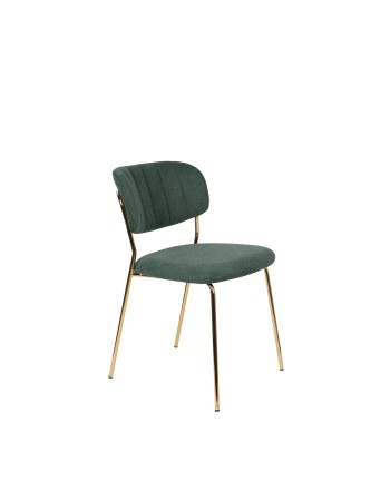 JOLIEN Chair | Dark green, Gold legs