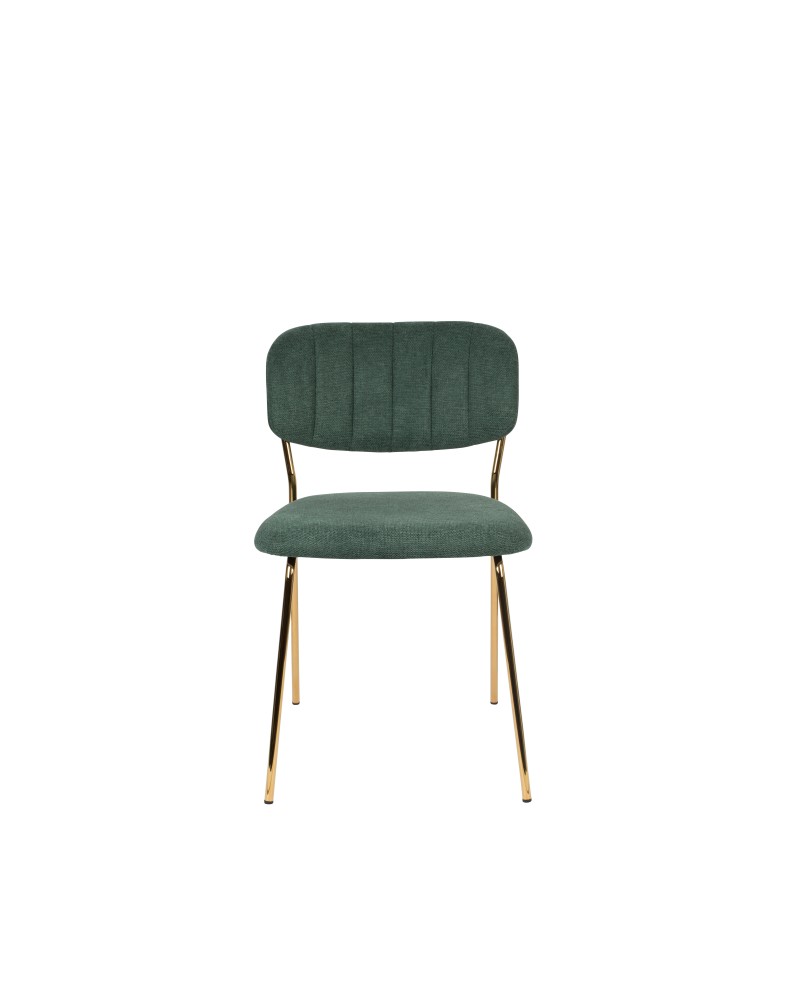 JOLIEN Chair | Dark green, Gold legs