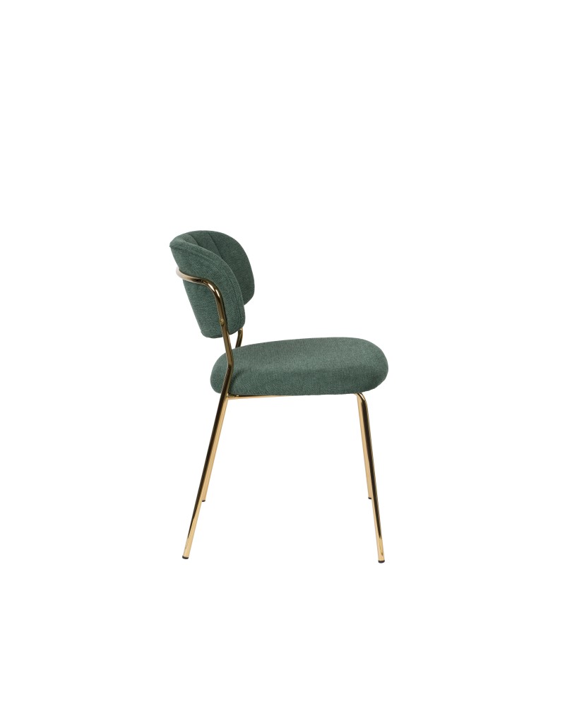 JOLIEN Chair | Dark green, Gold legs