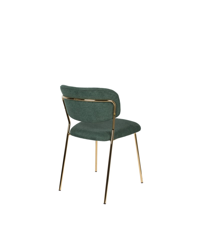 JOLIEN Chair | Dark green, Gold legs