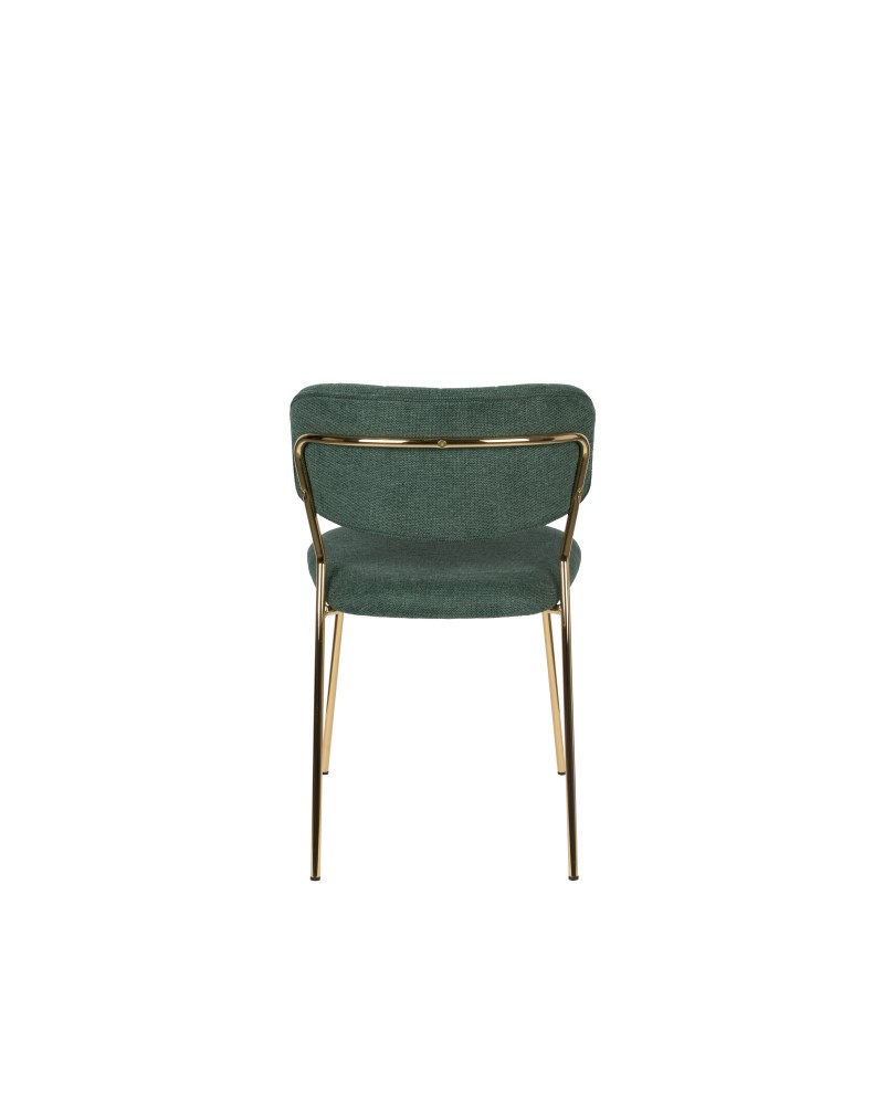 JOLIEN Chair | Dark green, Gold legs