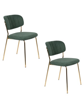 JOLIEN Chair | Dark green, Gold legs