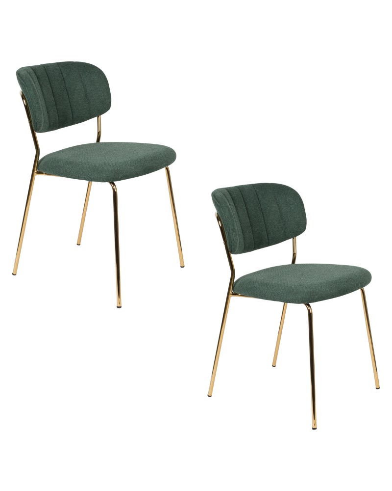 JOLIEN Chair | Dark green, Gold legs
