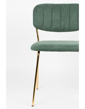 JOLIEN Chair | Dark green, Gold legs