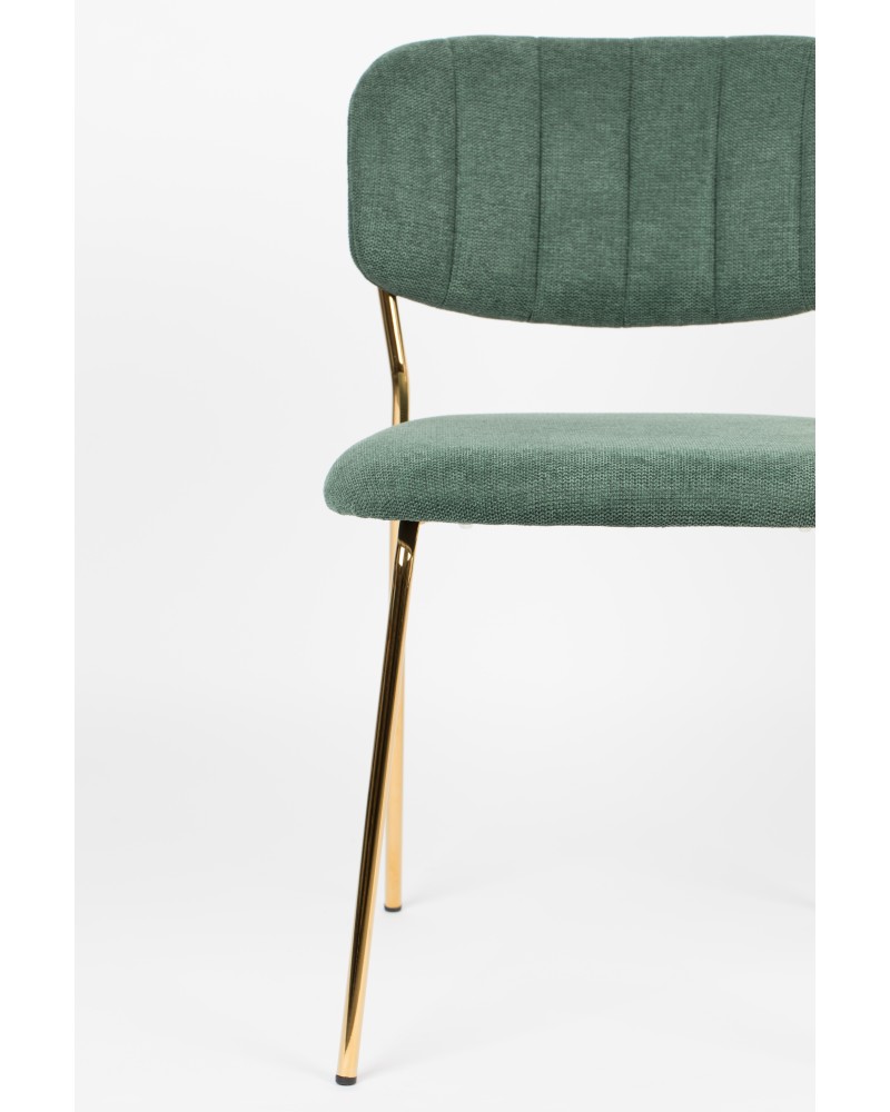 JOLIEN Chair | Dark green, Gold legs
