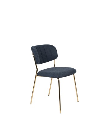 JOLIEN Chair | Dark blue, Gold legs