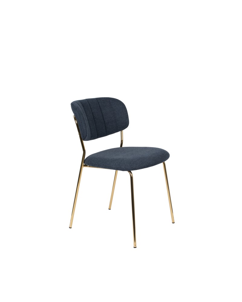 JOLIEN Chair | Dark blue, Gold legs