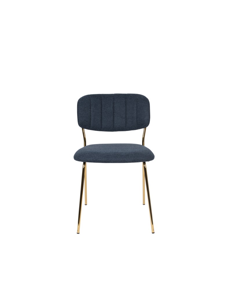 JOLIEN Chair | Dark blue, Gold legs