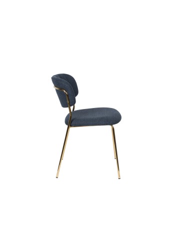 JOLIEN Chair | Dark blue, Gold legs