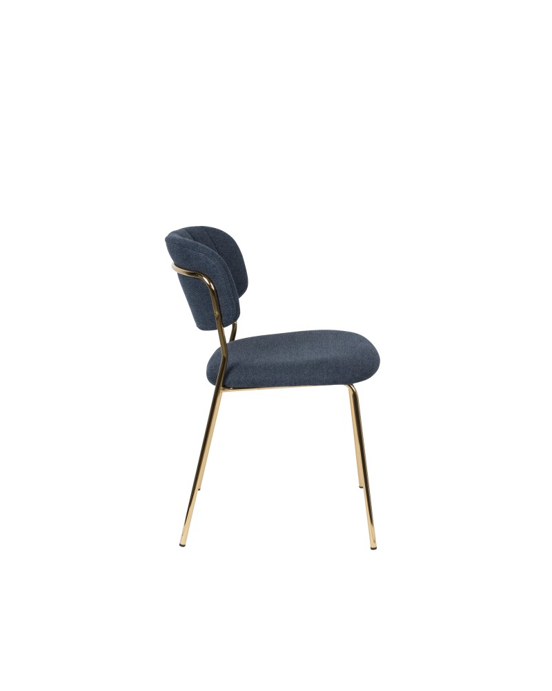 JOLIEN Chair | Dark blue, Gold legs