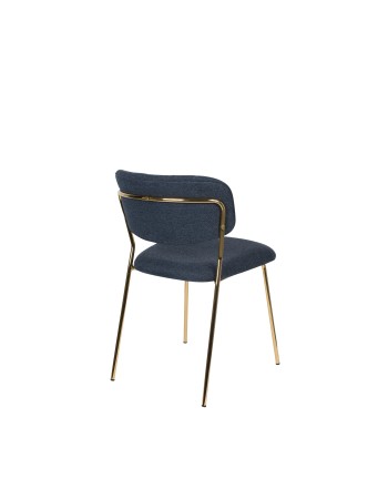 JOLIEN Chair | Dark blue, Gold legs