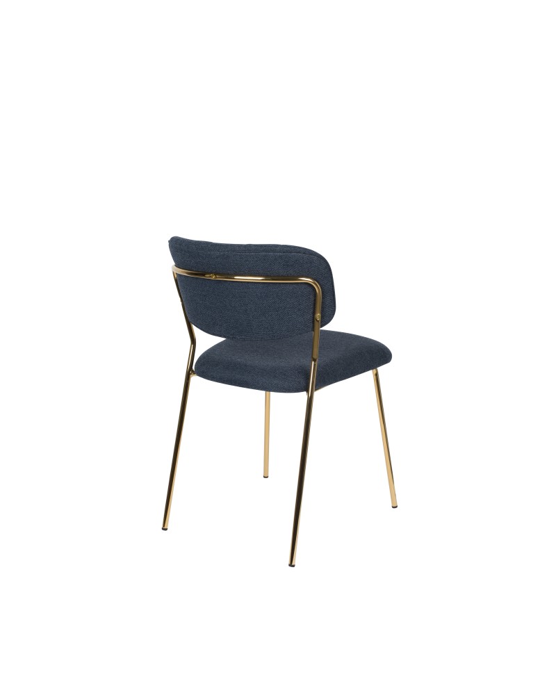 JOLIEN Chair | Dark blue, Gold legs