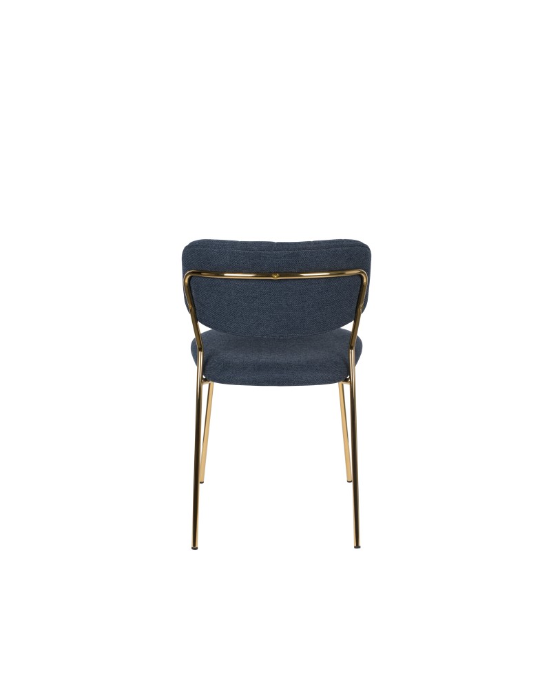 JOLIEN Chair | Dark blue, Gold legs