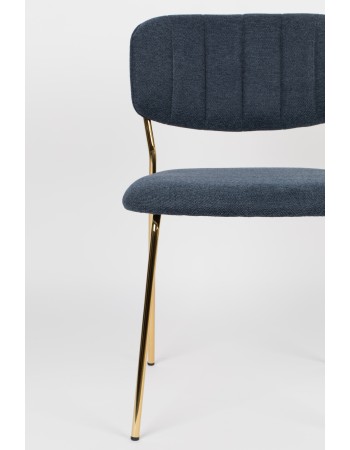 JOLIEN Chair | Dark blue, Gold legs
