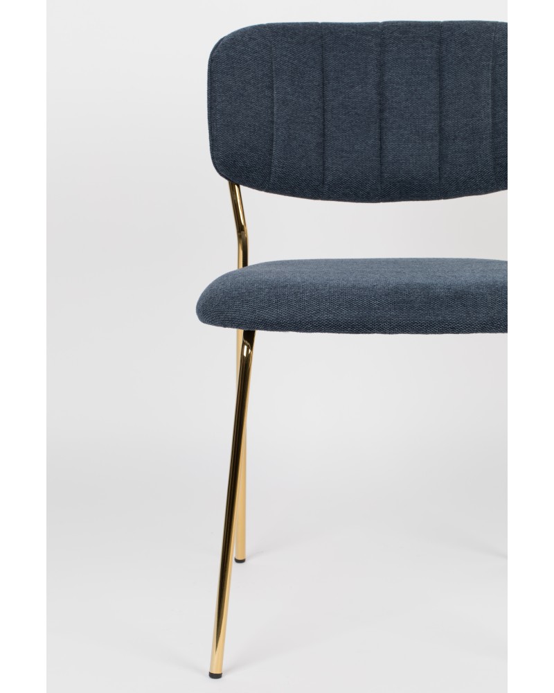JOLIEN Chair | Dark blue, Gold legs