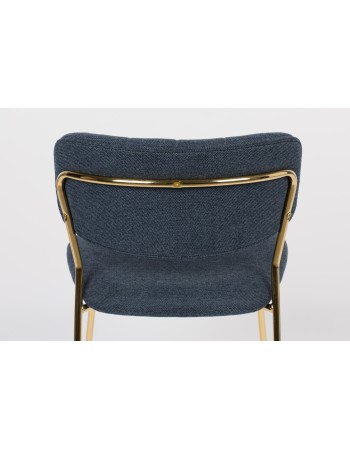 JOLIEN Chair | Dark blue, Gold legs