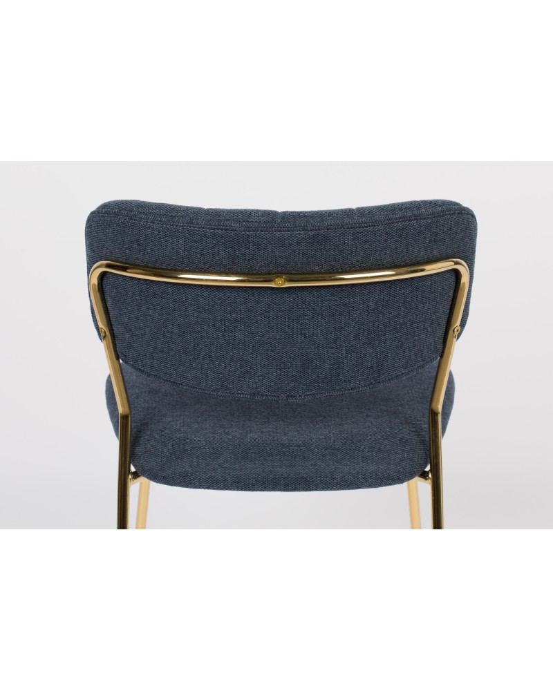 JOLIEN Chair | Dark blue, Gold legs