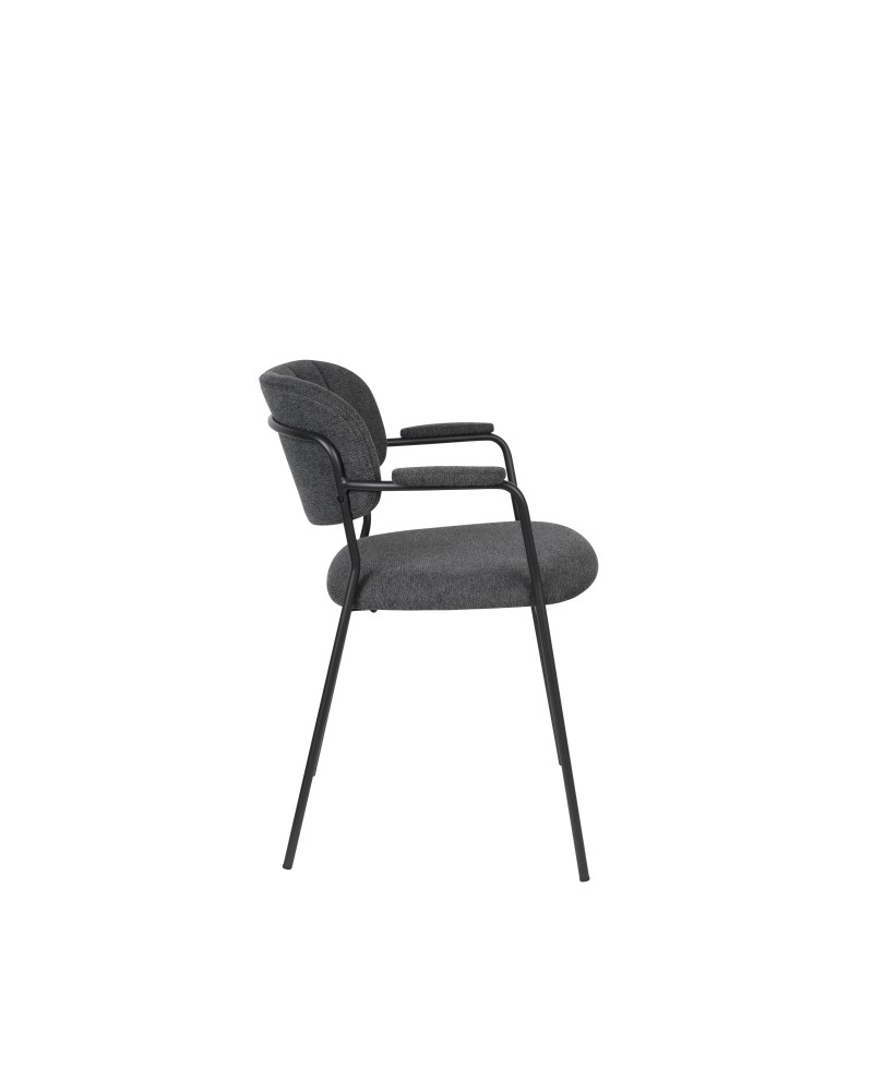 JOLIEN Armchair | Dark Grey,Black legs