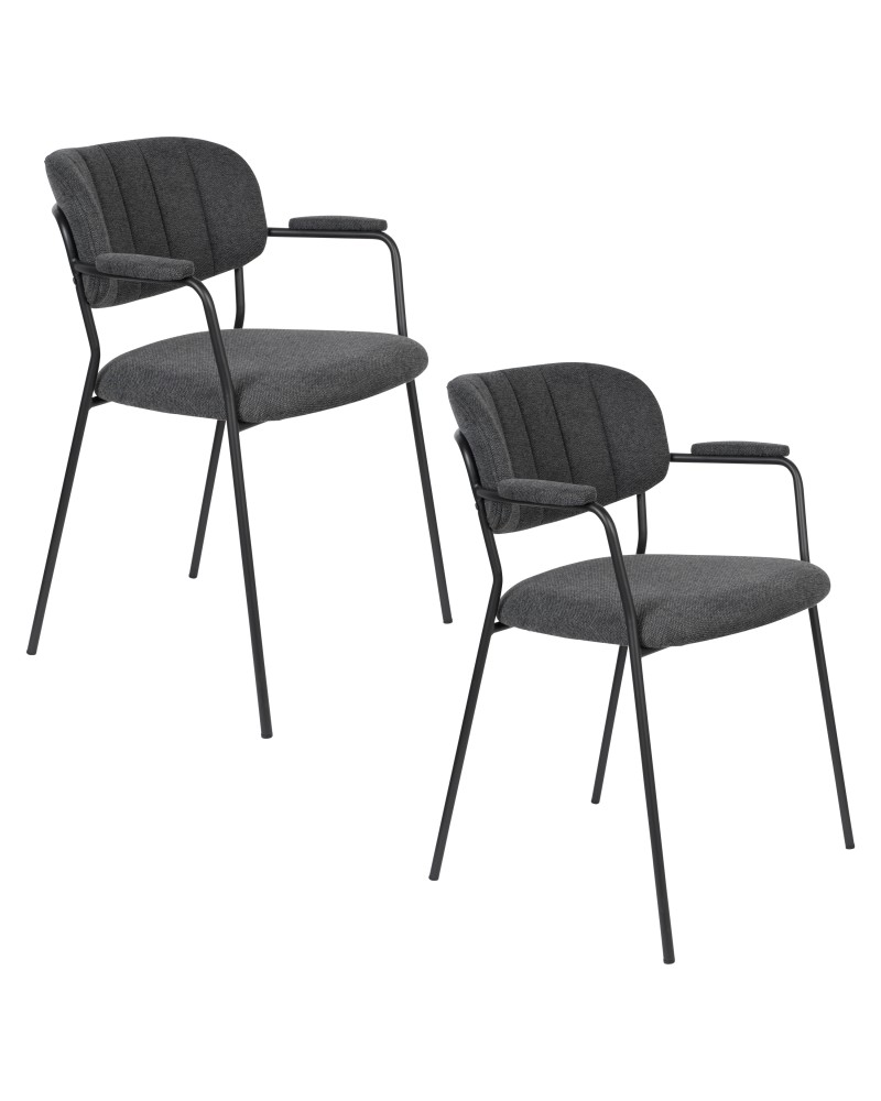 JOLIEN Armchair | Dark Grey,Black legs
