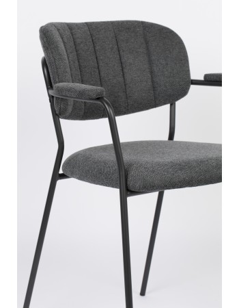JOLIEN Armchair | Dark Grey,Black legs