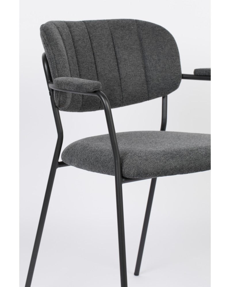 JOLIEN Armchair | Dark Grey,Black legs