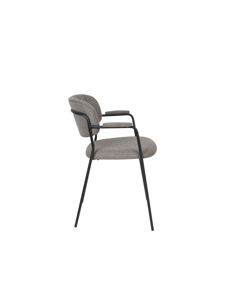 JOLIEN Armchair | Grey,Black legs