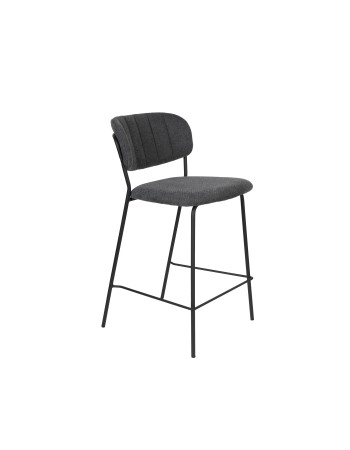 JOLIEN Counter Stool | Dark grey with black legs