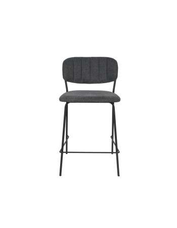 JOLIEN Counter Stool | Dark grey with black legs